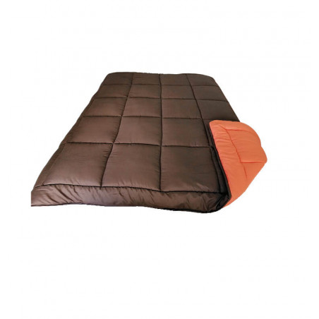 Couette 240x260 cm bicolore marron/ orange en polyester 