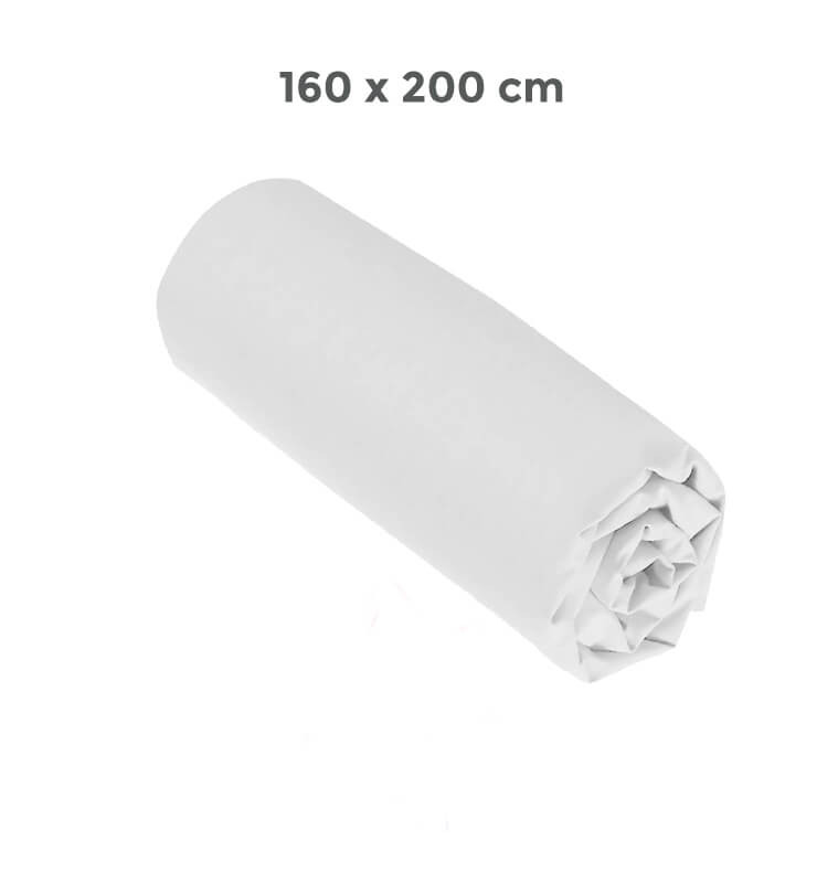 Drap housse 140x200 Blanc 100% coton