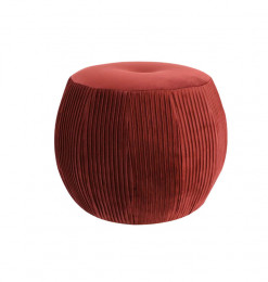 Pouf en velours rouge...