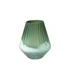Vase en verre vert 22.5X25cm