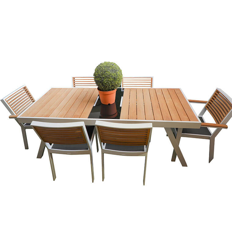 Table à manger jardin 200X75X90 + 6 chaises