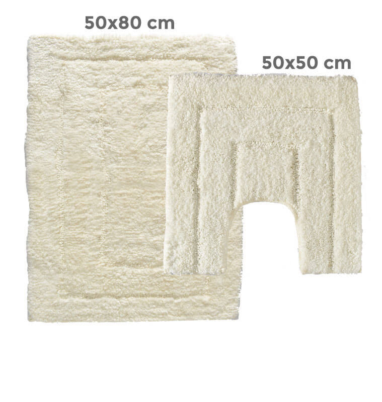 Tapis de bain crème 50X80cm + 50X50cm chenille coton et microfibre | Tapis de bain | 11 900 FCFA , dakar, Sénégal