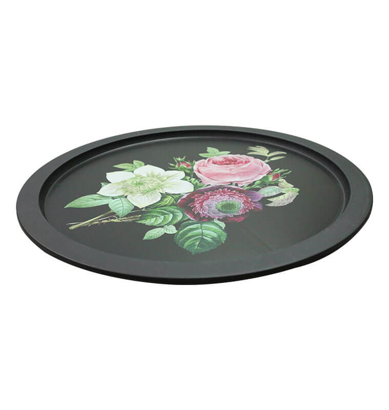 Plateau en polypropylène noir fleurs diamètre 46,5 cm | Plateaux | 4 500 FCFA , dakar, Sénégal