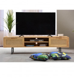 Meuble Tv cannage 200X40X50 cm