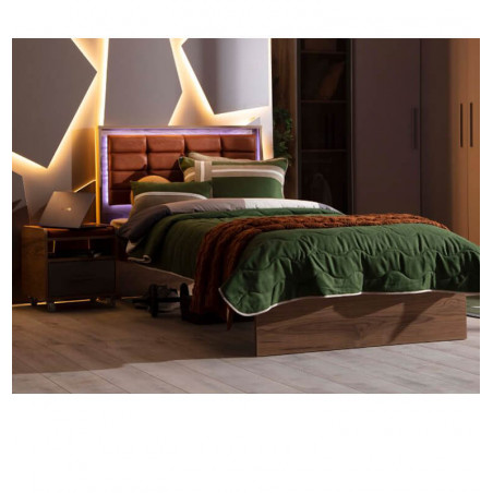 Lit 120X200cm + table de chevet gris ambré | 430 000 FCFA , Dakar