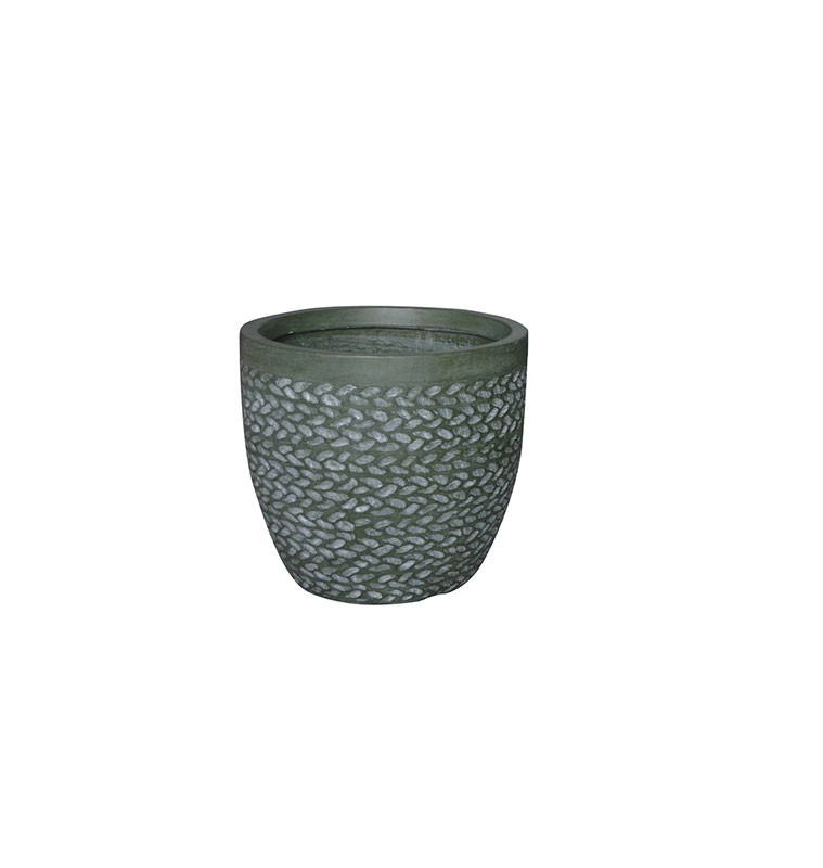 Pot outdoor vert et blanc strié 31.5X31.5X30cm | Cache-pots & pots jardin | 19 400 FCFA , dakar, Sénégal