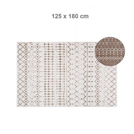 Tapis réversible 125X180cm 65%coton et 35% polyester marron et beige