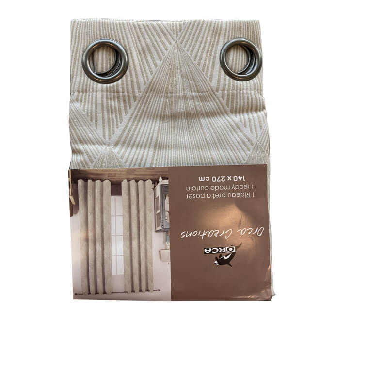 Rideau jacquard beige motif losange 140x270 cm | Rideaux & voilages , Dakar, Sénégal