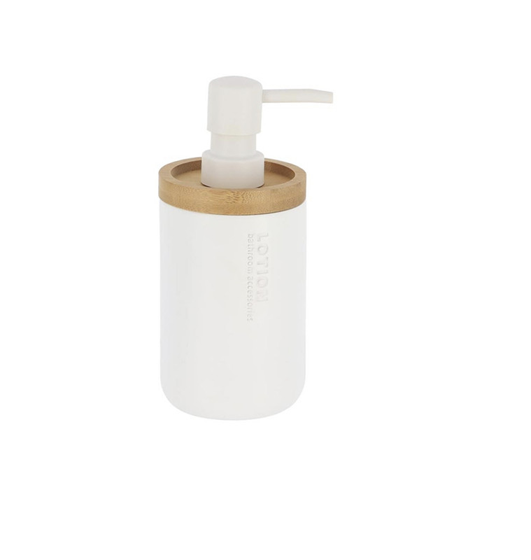 Distributeur de savon 280 ml blanc et bambou | Accessoires salle de bain | 4 600 CFA , dakar, Sénégal