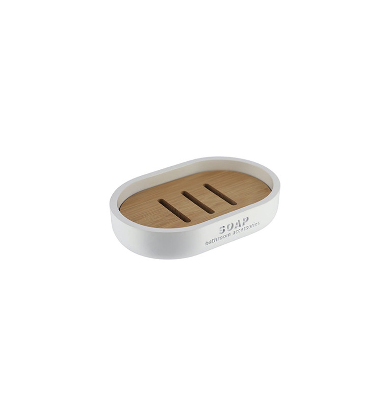 Porte-savon bambou et blanc | Accessoires salle de bain | 2 900 CFA , dakar, Sénégal