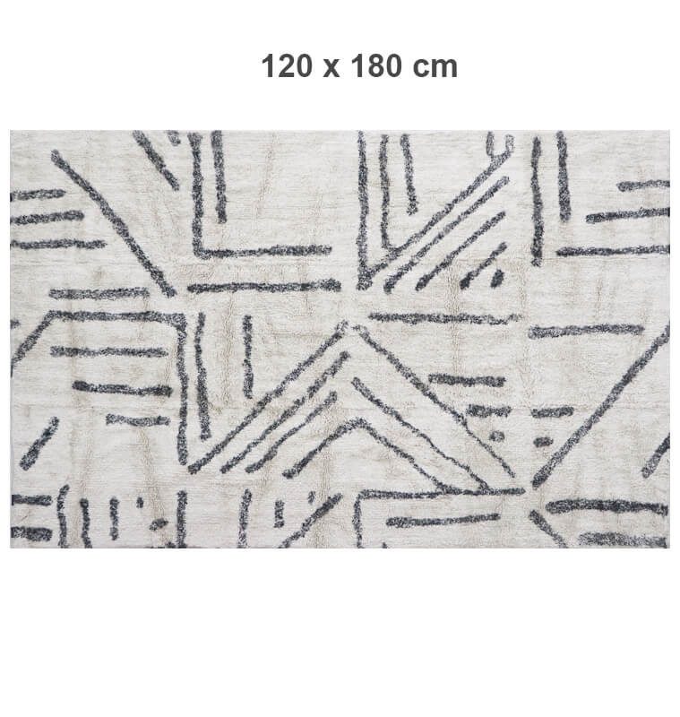 Tapis déco tufté imprimé blanc et noir 120X180 cm | Tapis décoratifs , Dakar, Sénégal