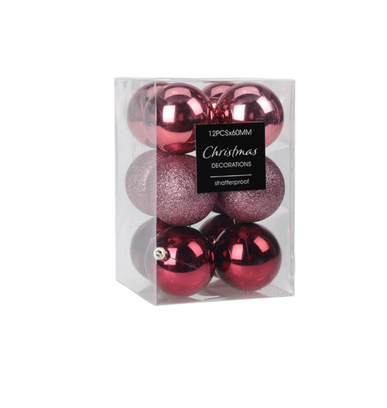 Boule de Noël 60 mm rose – Lot de 12 |Boules de Noël |3 100 FCFA ,Dakar, Sénégal