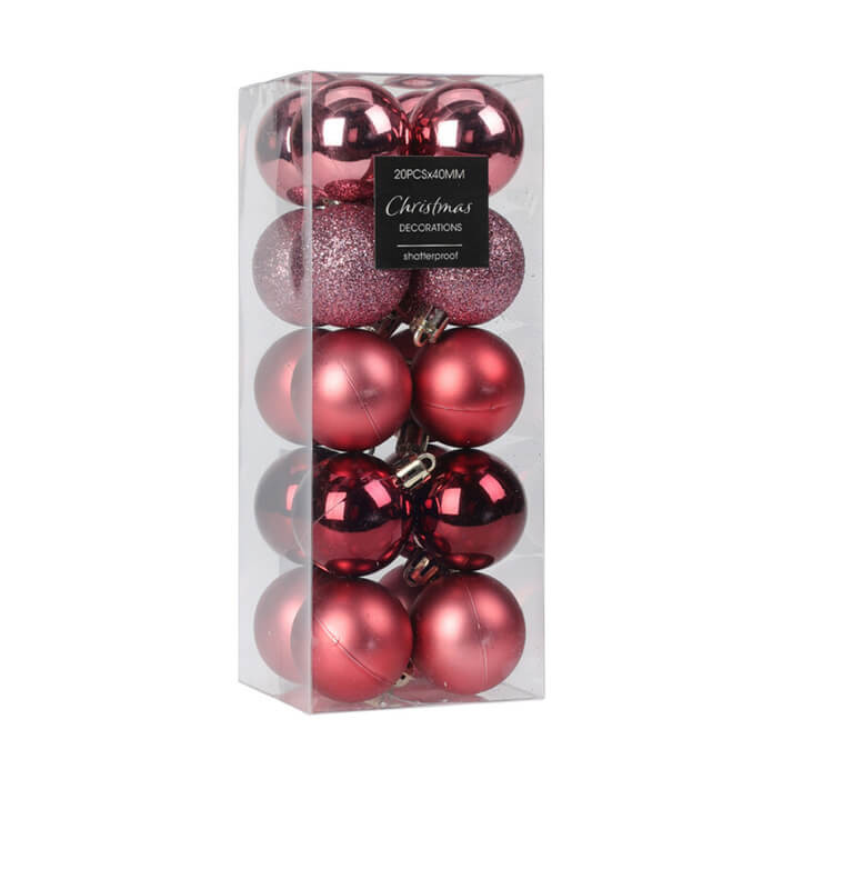 Boule de Noël 40 mm rose – Lot de 20\r\n |Boules de Noël |2 600 FCFA ,Dakar, Sénégal