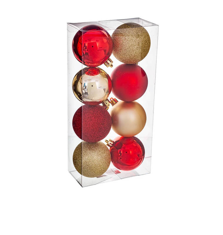 Boule de Noël rouge or 7 cm – Lot de 8 |Boules de Noël |4 900 FCFA ,Dakar, Sénégal