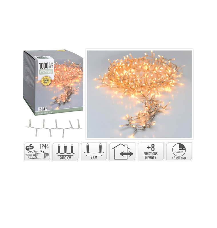 Guirlande lumineuse micro cluster 1000 LED blanc chaud 20m |Luminaires de Noël |25 400 FCFA ,Dakar, Sénégal