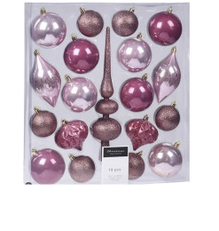 Coffret boules de Noël rose – Set de 19 |Boules de Noël |16 400 FCFA ,Dakar, Sénégal