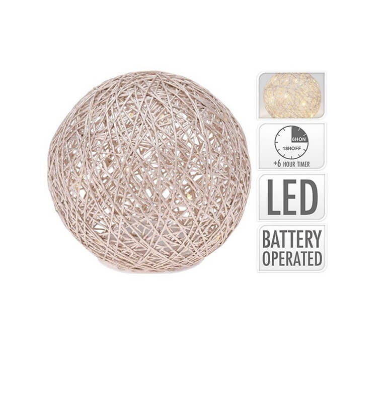 Boule Raffia lumineuse 15 LED chaud  |Luminaires de Noël |5 400 FCFA ,Dakar, Sénégal