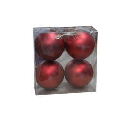 Boule de Noël rouge matt 10 cm – Lot de 4 |Boules de Noël |3 000 FCFA ,Dakar, Sénégal