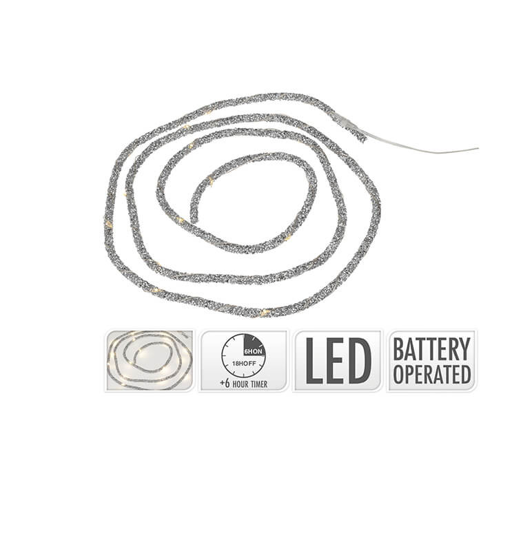 Chaîne 20 LED silver avec corde 180 cm  |Luminaires de Noël |5 200 FCFA ,Dakar, Sénégal