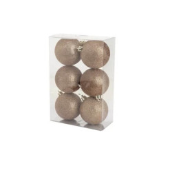 Boule de Noël rose 8 cm – Lot de 6 |Boules de Noël |2 500 FCFA ,Dakar, Sénégal