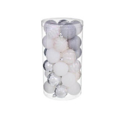 Boule de Noël 6cm argentée et blanche - Lot de 30 |Boules de Noël |13 700 CFA ,Dakar, Sénégal