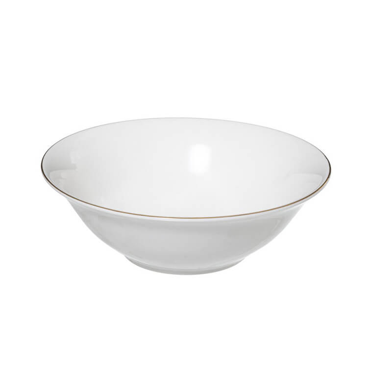 Saladier 22cm en porcelaine blanche contour doré | Bols, saladiers & coupelles | 2 800 CFA , dakar, Sénégal