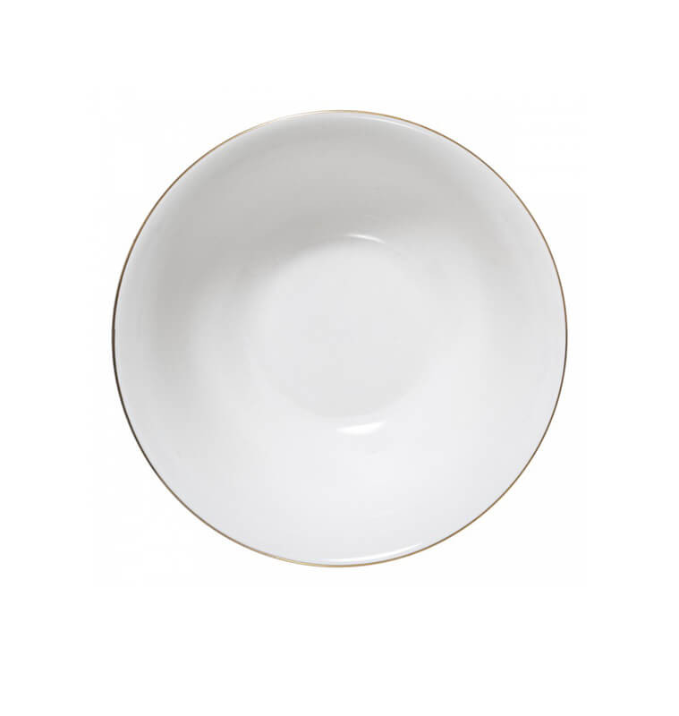 Saladier 22cm en porcelaine blanche contour doré | Bols, saladiers & coupelles | 2 800 CFA , dakar, Sénégal