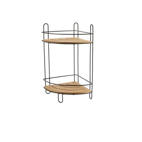 Etagère d'angle salle de bain fil métal/bambou 2 niveaux | Meubles & étagères salle de bain | 10 800 CFA , dakar, Sénégal