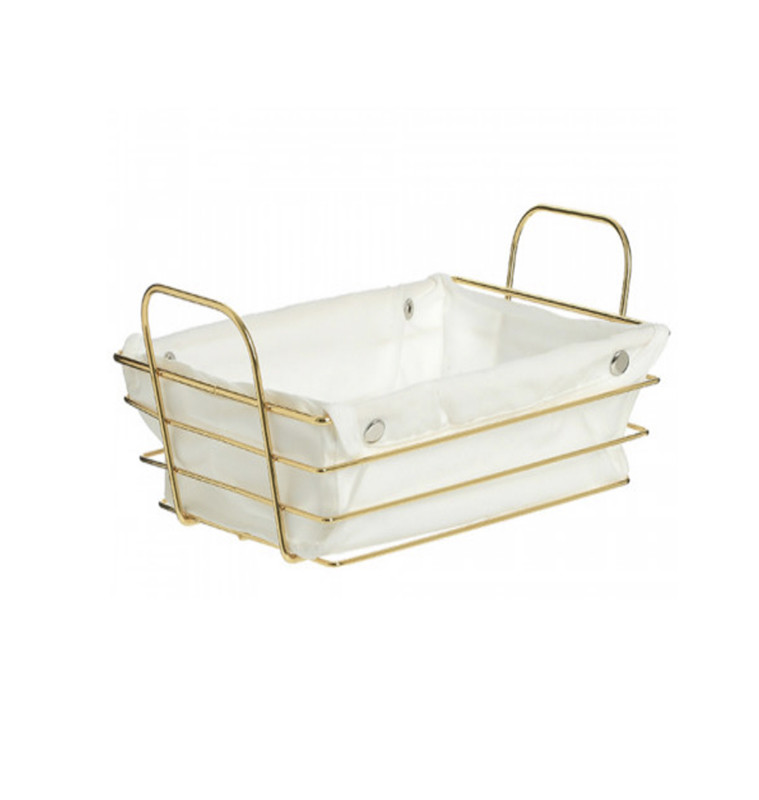 Panier à pain en métal or + tissu blanc, 26X24X11 cm | Paniers & corbeilles à pain | 4 200 CFA , dakar, Sénégal