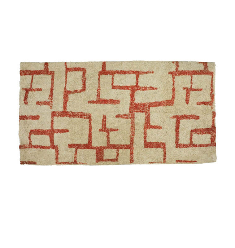 Tapis déco tufté écru et rust 70X140 cm | Tapis décoratifs , Dakar, Sénégal