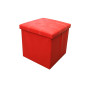 Coffre pouf rangement pliable en cuir rouge couvercle capitonné, 38x38x37 cm | Boites de rangement & caissons | 11 800 FCFA ,...