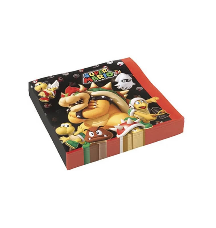 Lot de 20 serviettes jetables festif en papier thème Super Mario, 33x33 cm | Accessoires party | 2 200 FCFA , dakar, Sénégal