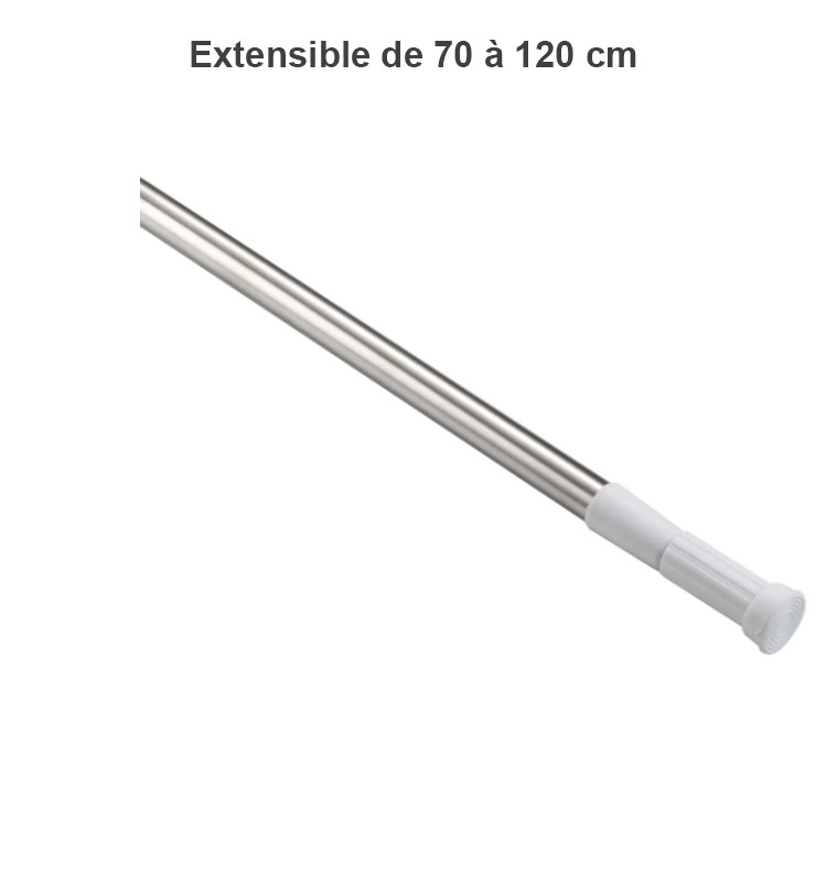 Barre tringle rideau de douche sans perçage extensible 70 à 120 cm en aluminium | Rideaux et barres de douche | 2 700 FCFA , ...