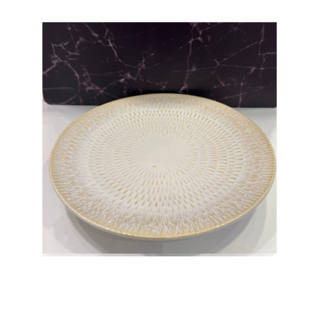 Assiette plate 27,5 cm en céramique beige  | Assiettes & coffrets d'assiettes | 2 300 FCFA , dakar, Sénégal