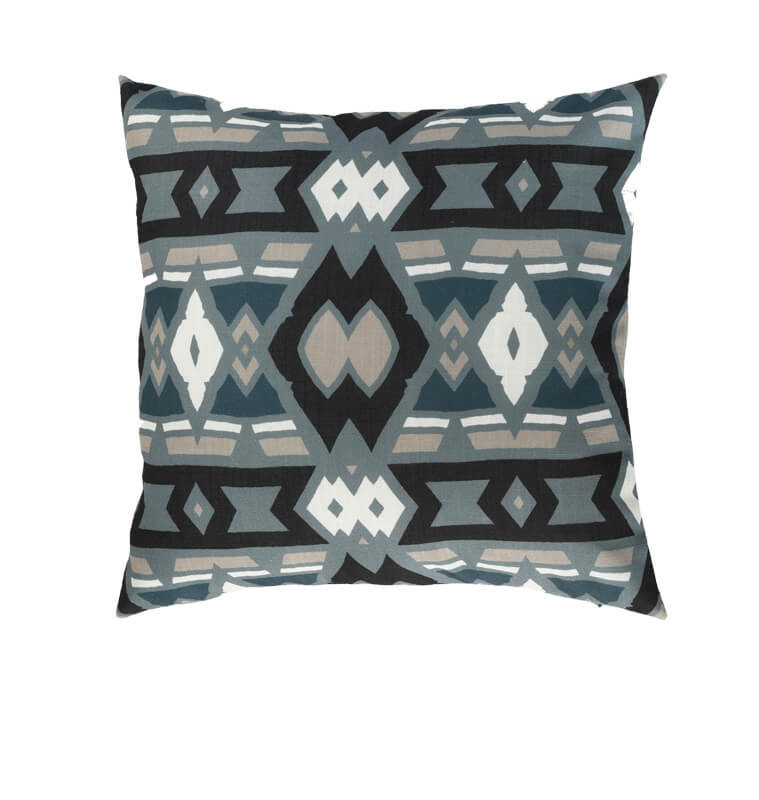 Coussin déco bleu et marron motif géométrique, 45X45 cm | Coussins déco , Dakar, Sénégal