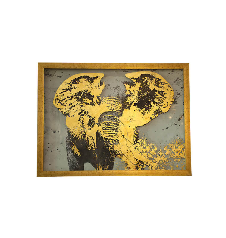 Tableau éléphant en verre avec cadre en bois 60X80 cm | Tableaux et toiles , Dakar, Sénégal