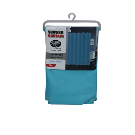Rideau de douche turquoise en polyester 180 x 180 cm + anneaux | Rideaux et barres de douche | 6 500 FCFA , dakar, Sénégal
