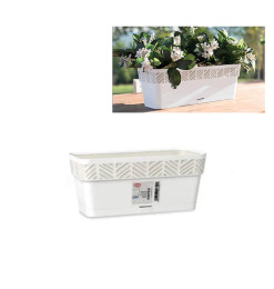 Jardinière blanche 30 cm en plastique avec réservoir d'eau | Jardinières & balconnières | 3 700 FCFA , dakar, Sénégal