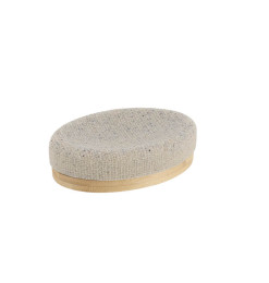 Porte-savon ovale en polyrésine avec effet maille et détails en bambou | Accessoires salle de bain | 3 100 FCFA , dakar, Sénégal