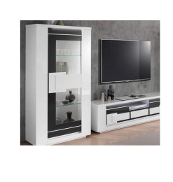 Vitrine BELLARIVA en bois blanc et gris anthracite, 70X160X46 cm | 410 000 FCFA , Dakar