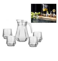 Coffret carafe 1L + 4 verres 200 ml en verre transparent | Verres & carafes | 5 200 FCFA , dakar, Sénégal