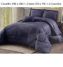 Couette 240 x260 cm bleue rayures en microfibre 105GSM Filling 200GS + 2 taies d'oreillers 50X70cm + 2 coussins 30X50 cm | Li...