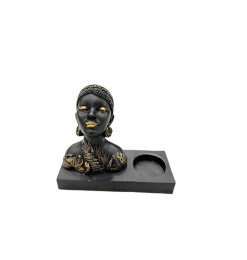 Statuette femme noire et or...