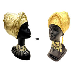 Statuette tête de femme africaine en noir et or, 26 cm | Statuettes , Dakar, Sénégal