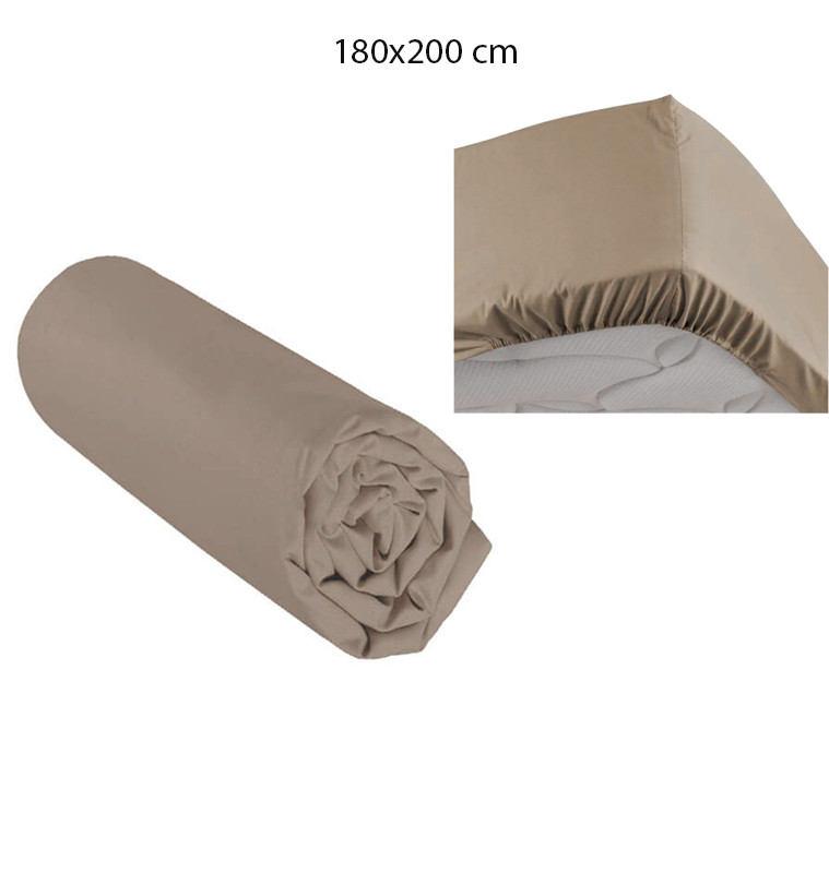 Drap housse beige 180x200 cm 100% coton | Linge de lit , Dakar, Sénégal