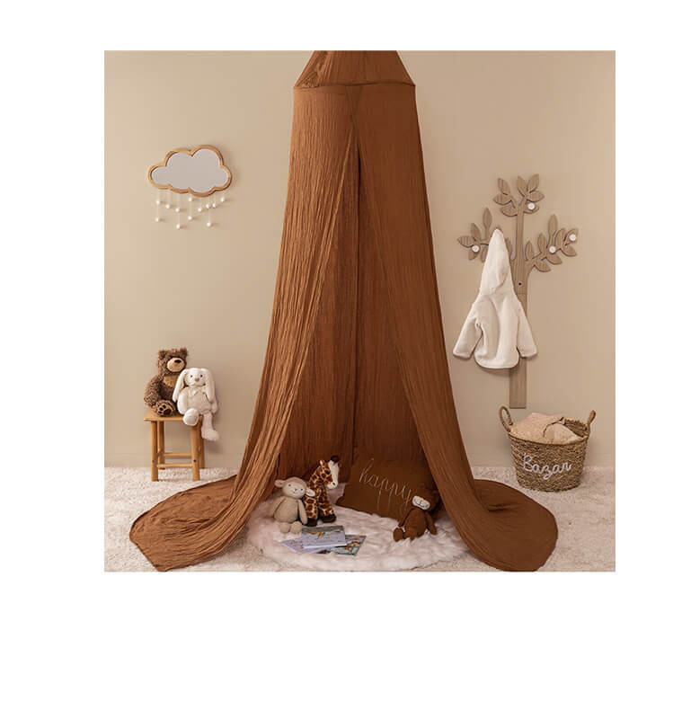 Ciel de lit enfant "Lili" en gaze de coton, marron, H.350 cm - Atmosphera | Décoration chambre enfant | 23 500 FCFA , dakar, ...