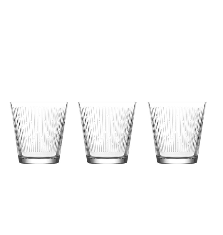 Verre bas Nora en verre strié 260ml - lot de 3 | Verres & carafes | 3 500 FCFA , dakar, Sénégal