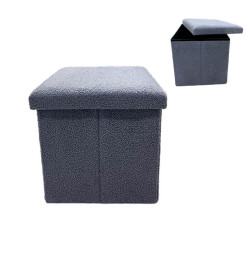 Coffre pouf rangement pliable en tissu bouclé bleu, 38x38x37 cm | Boites de rangement & caissons | 15 000 FCFA , dakar, Sénégal