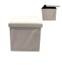 Coffre pouf rangement pliable en tissu bouclé blanc, 38x38x37 cm | Boites de rangement & caissons | 15 000 FCFA , dakar, Sénégal