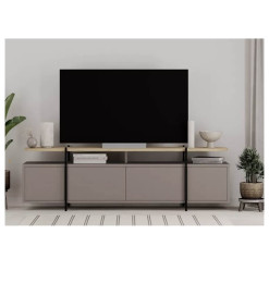 Meuble Tv HINOA en bois mélamine naturel et moca et métal, 160X38.5X48 cm | 215 000 FCFA , Dakar